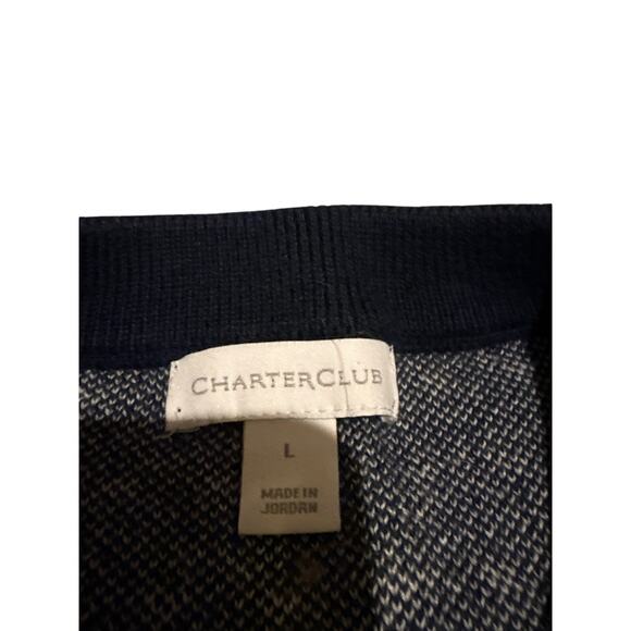 Charter Club Navy Fair Isle Holiday Knit Sweater - Picture 2 of 7